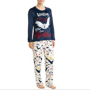 Harry Potter Blue White Fuzzy Pajama Set